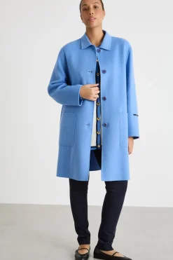 Cardigan con dettagli a contrasto - Bianco Blu Azzurro