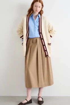 Cardigan con dettagli a contrasto - Bianco Bordeaux
