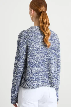 Cardigan con frange - Blu
