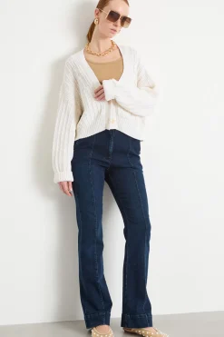 Cardigan con maxi scollo - Bianco