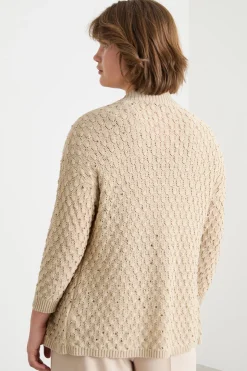 Cardigan con punto a rilievo - Beige