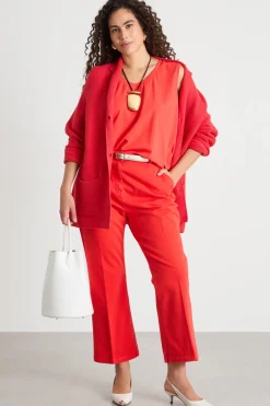 Cardigan con rever - Rosso