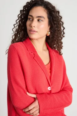 Cardigan con rever - Rosso