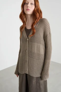 Cardigan con scollo a V - Beige