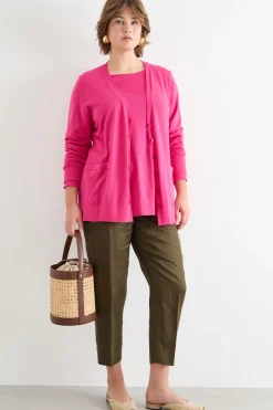Cardigan con tasche - Fuxia
