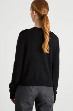 Cardigan con tasche - Nero