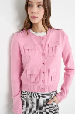 Cardigan con tasche - Rosa