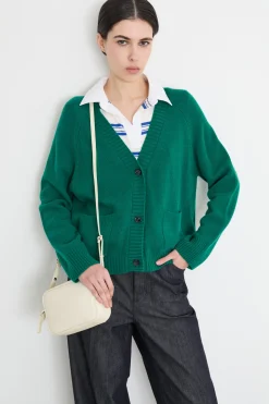 Cardigan con tasche - Verde