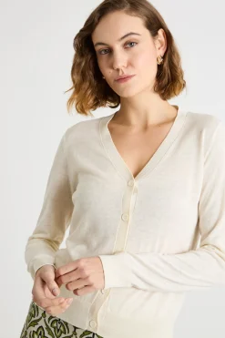 Cardigan in filato rasato - Bianco