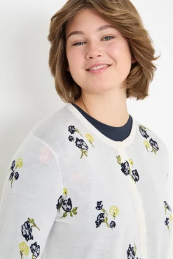 Cardigan in garza - Bianco