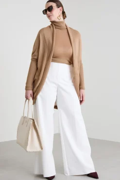 Cardigan in lana e cashmere - Cammello