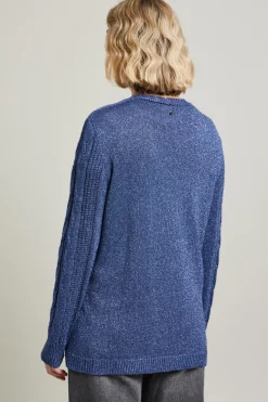 Cardigan in lurex - Blu