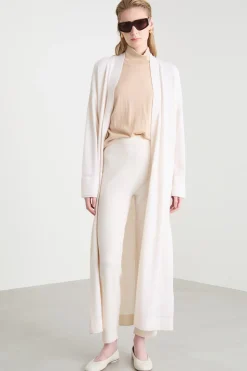 Cardigan lungo a vestaglia - Bianco