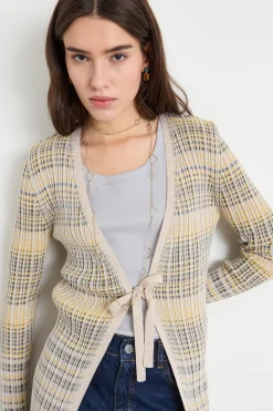 Cardigan lungo e aderente - Beige