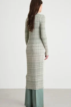 Cardigan lungo e aderente - Verde