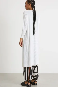 Cardigan lungo open-front - Bianco
