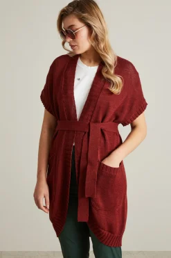 Cardigan maniche corte - Bordeuax