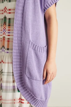 Cardigan maniche corte - Lilla