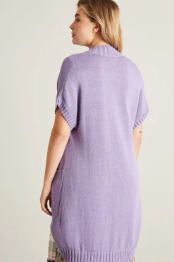 Cardigan maniche corte - Lilla
