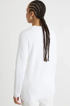 Cardigan modello polo - Bianco