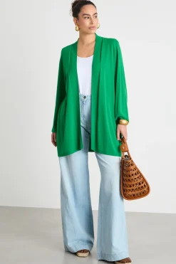 Cardigan open-front - Verde