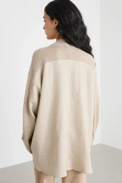 Cardigan oversize con ampio scollo - Beige