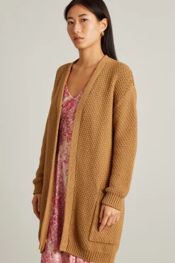 Cardigan oversize in cotone - Beige