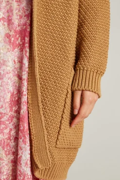 Cardigan oversize in cotone - Beige