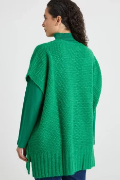 Cardigan smanicato - Verde
