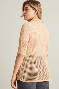 Cardigan traforato - Rosa Chiaro