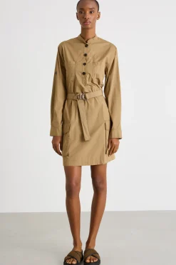 Cargo dress in popeline - Cammello