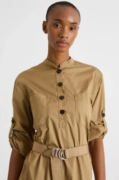 Cargo dress in popeline - Cammello