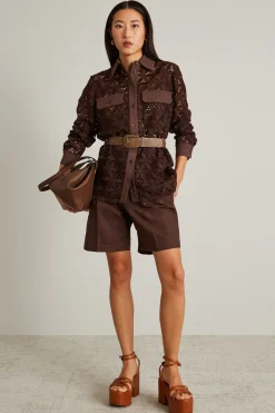 Casacca in pizzo - Marrone