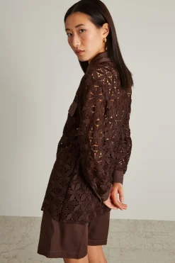Casacca in pizzo - Marrone