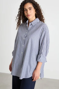 Casacca ampia - Blu Bianco