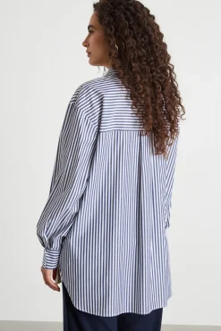 Casacca ampia - Blu Bianco