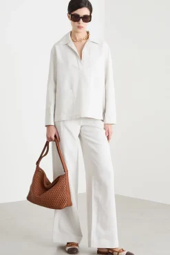 Casacca ampia con tasche - Bianco
