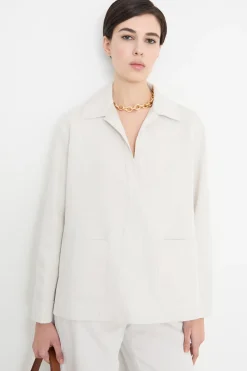 Casacca ampia con tasche - Bianco