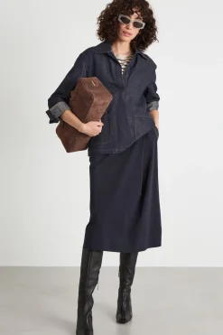 Casacca ampia con tasche - Blu