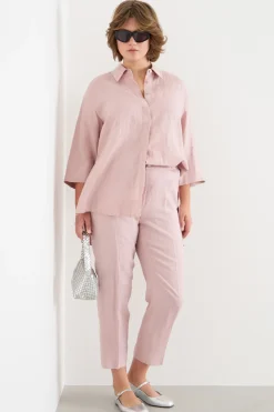 Casacca asimmetrica con spacchi - Rosa