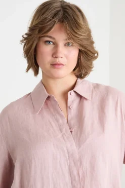 Casacca asimmetrica con spacchi - Rosa