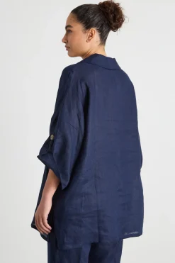 Casacca boxy con alamari - Blu
