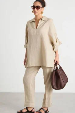 Casacca boxy con alamari - Cammello