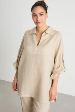Casacca boxy con alamari - Cammello