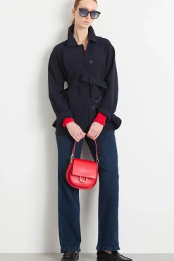 Casacca con cintura - Blu
