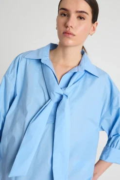 Casacca con foulard - Azzurro