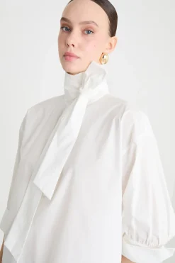 Casacca con foulard - Bianco