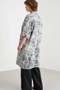 Casacca con maniche a kimono - Beige Nero