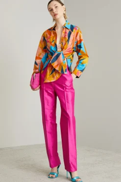 Casacca con nodo - Rosa Turchese