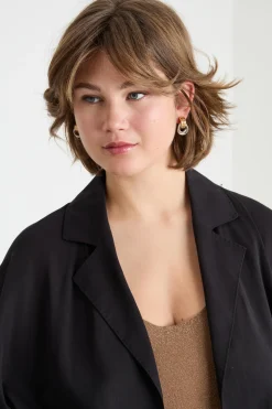 Casacca con rever - Nero